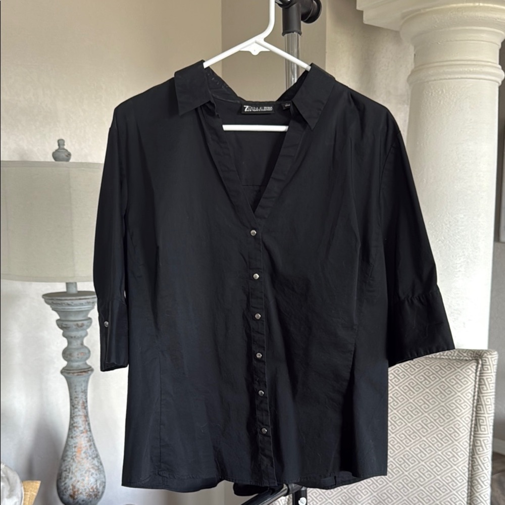 New York & Company Black Button Down Shirt